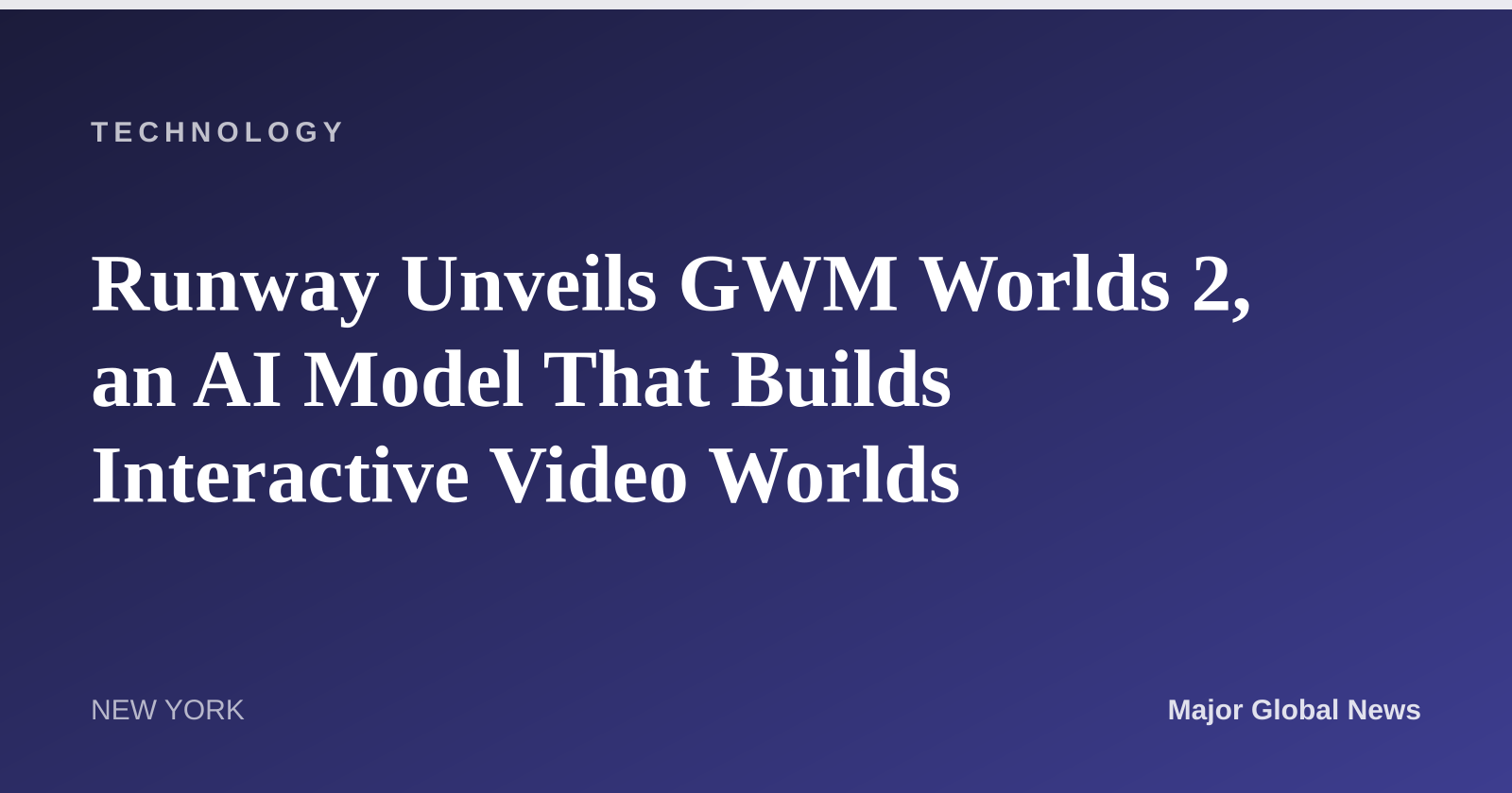 Runway Unveils GWM Worlds 2, an AI Model That Builds Interactive Video Worlds